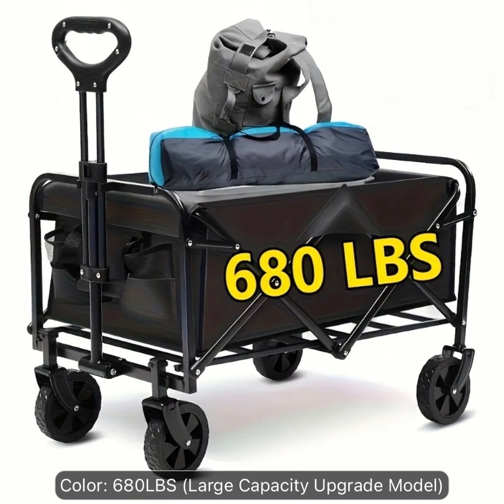 Heavy-Duty Collapsible Utility Wagon - Black